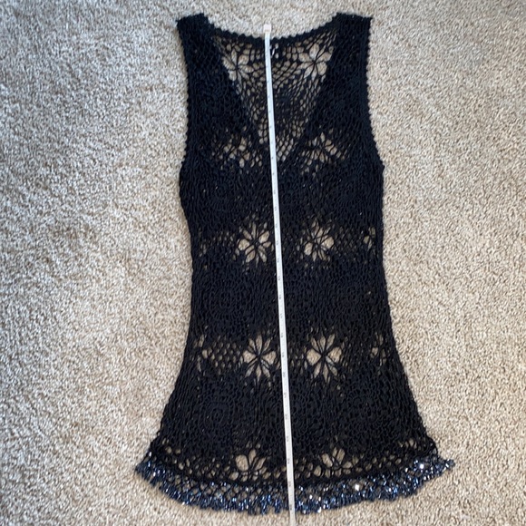 THE LIMITED HAND KNIT Beaded Crochet top SZ S - Picture 5 of 6